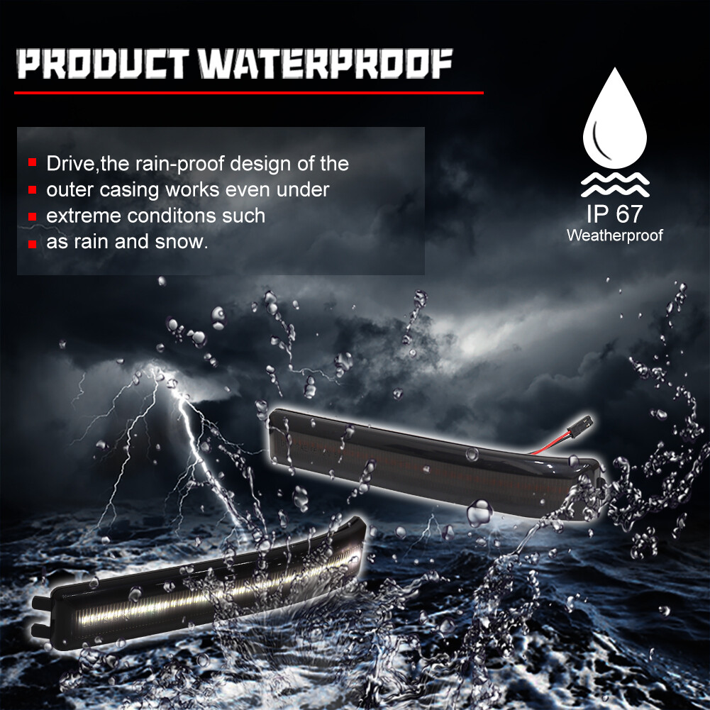 2X White LED Side Mirror Lamp Turn Signal Lights For 2009-2014 Ford F-150 Smoked