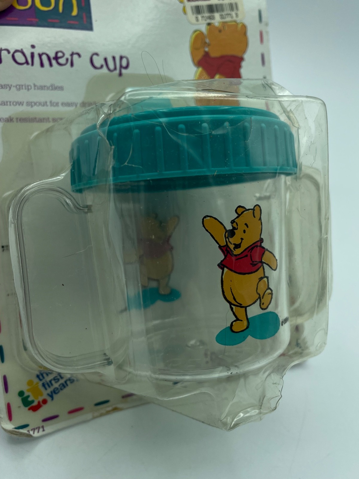 Vtg Disney Winnie the Pooh Trainer Sippy Cup 2 handle the first yrs NEW OS 1995