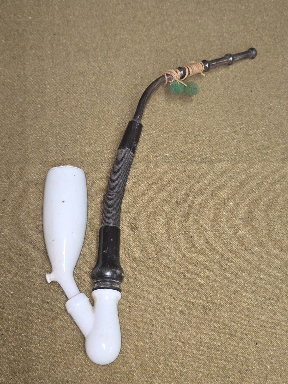 WWI Era German Porcelain Tobacco Pipe or 'Gesteckpfeife'