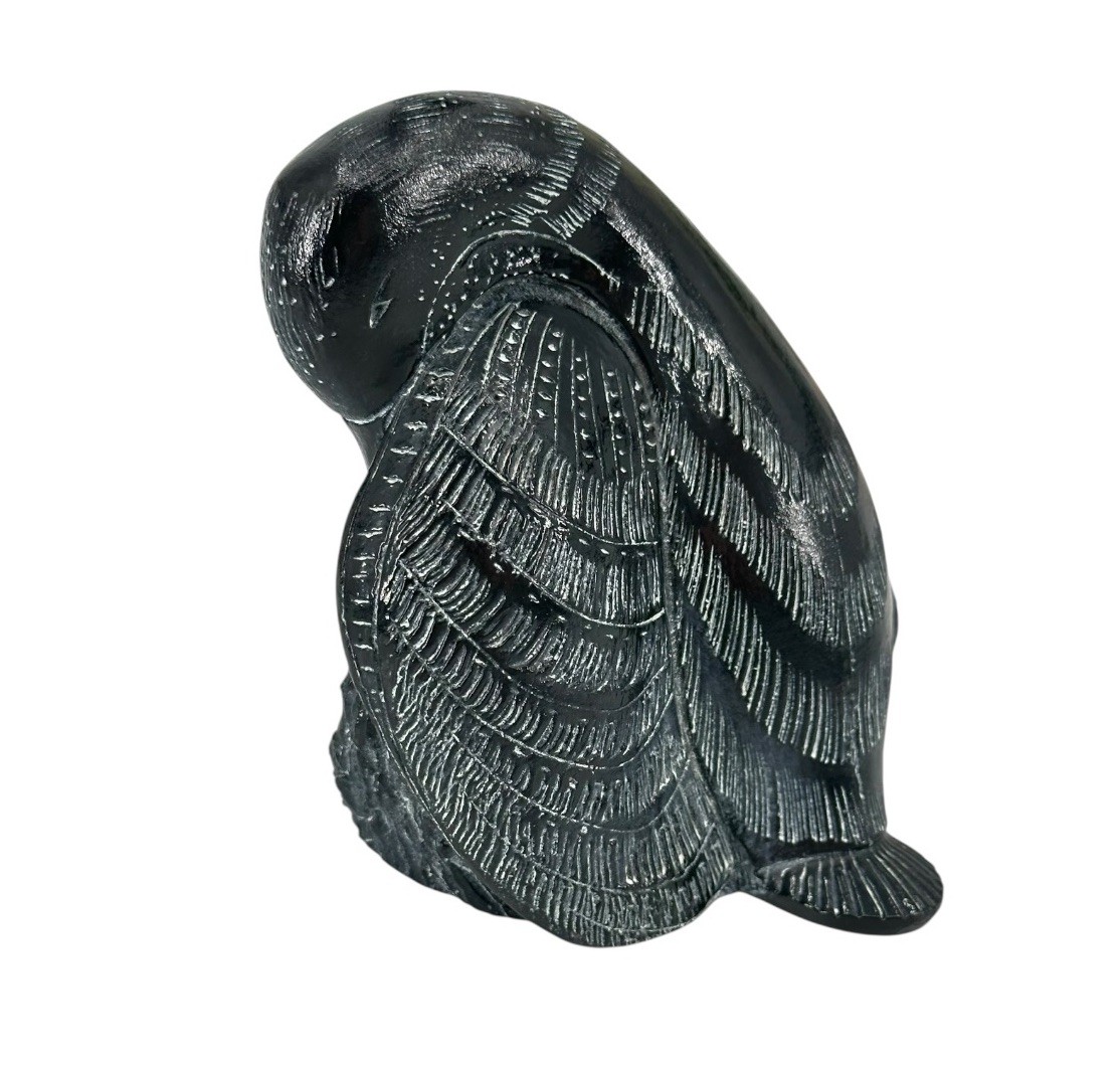 Vintage Canada Aardvark Swan Canadian Goose Duck Hand Carved Soapstone Black