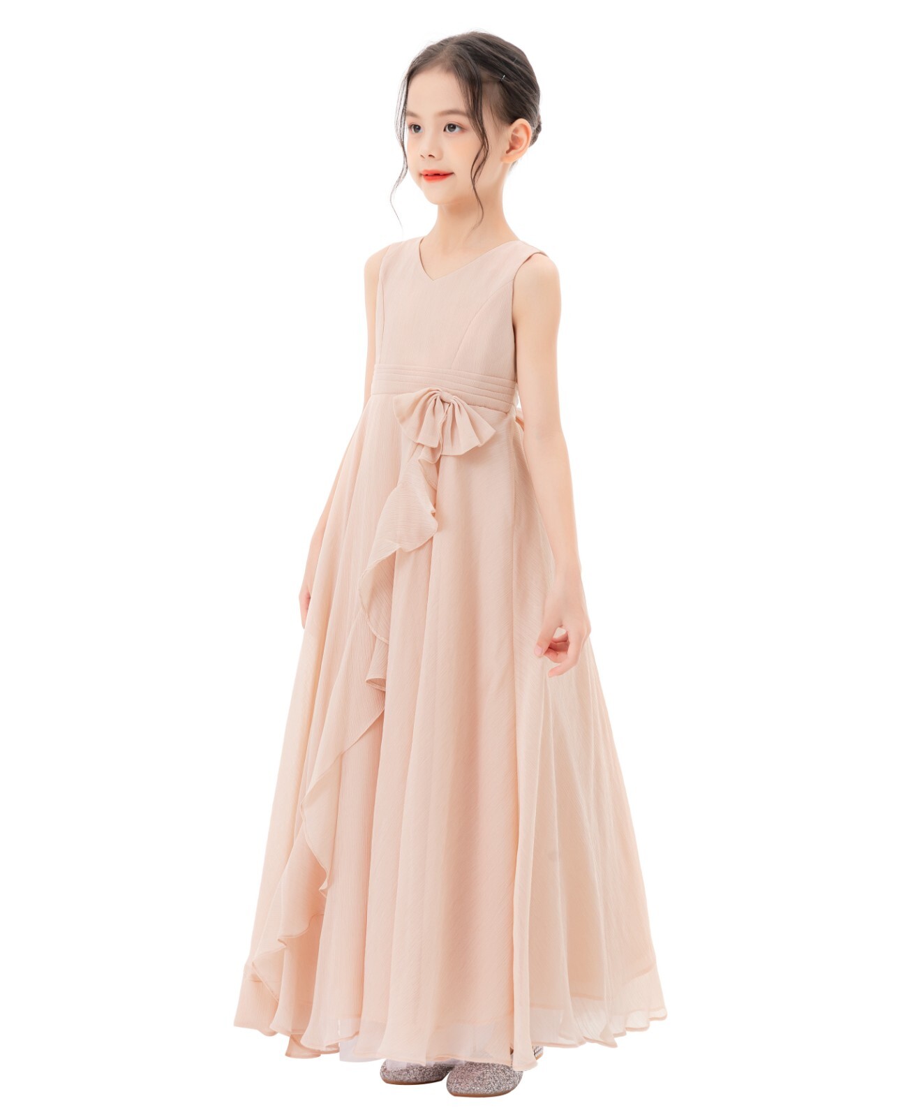 Wedding Chiffon Flower Girl Dress Ruffled Chiffon Dress Formal Dress for Toddler