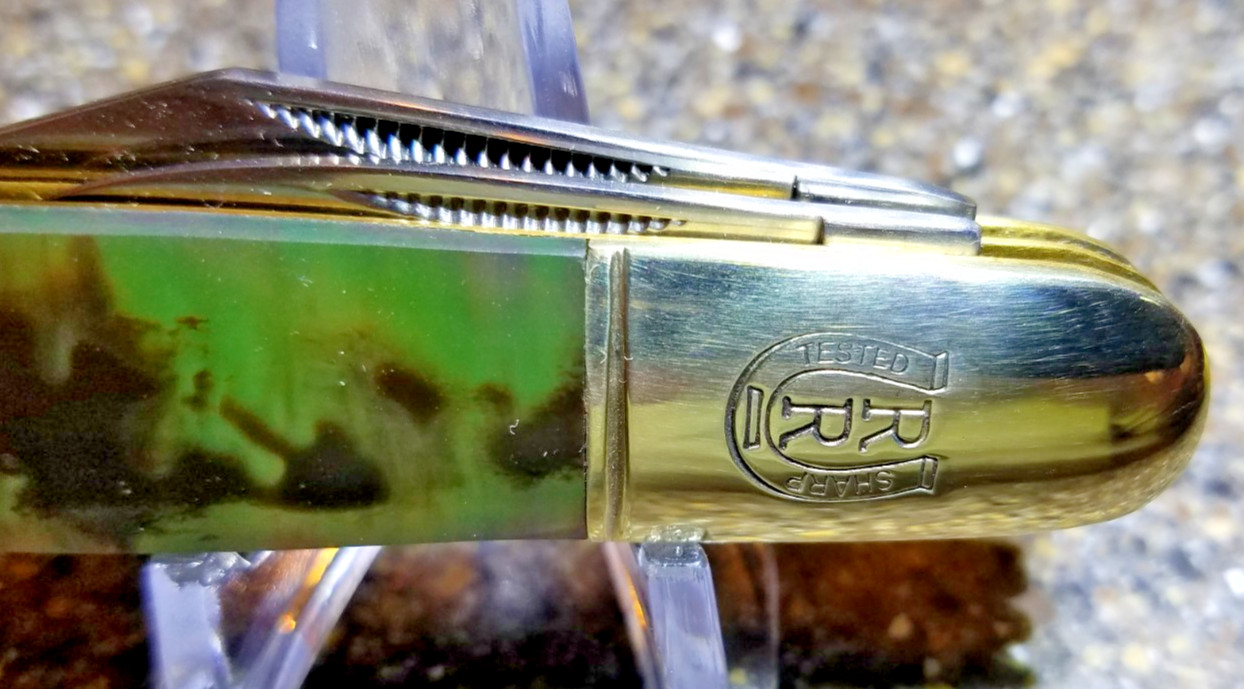 Rough Rider RR346, Barlow Imitation Abalone, 3-3/8", 2-Blades, Engraved Bolster