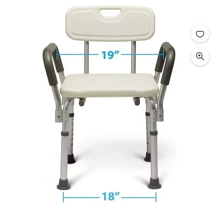 Guardian MDS89745RAH Shower/Bath Chair with Padded Armrests - 350lbs
