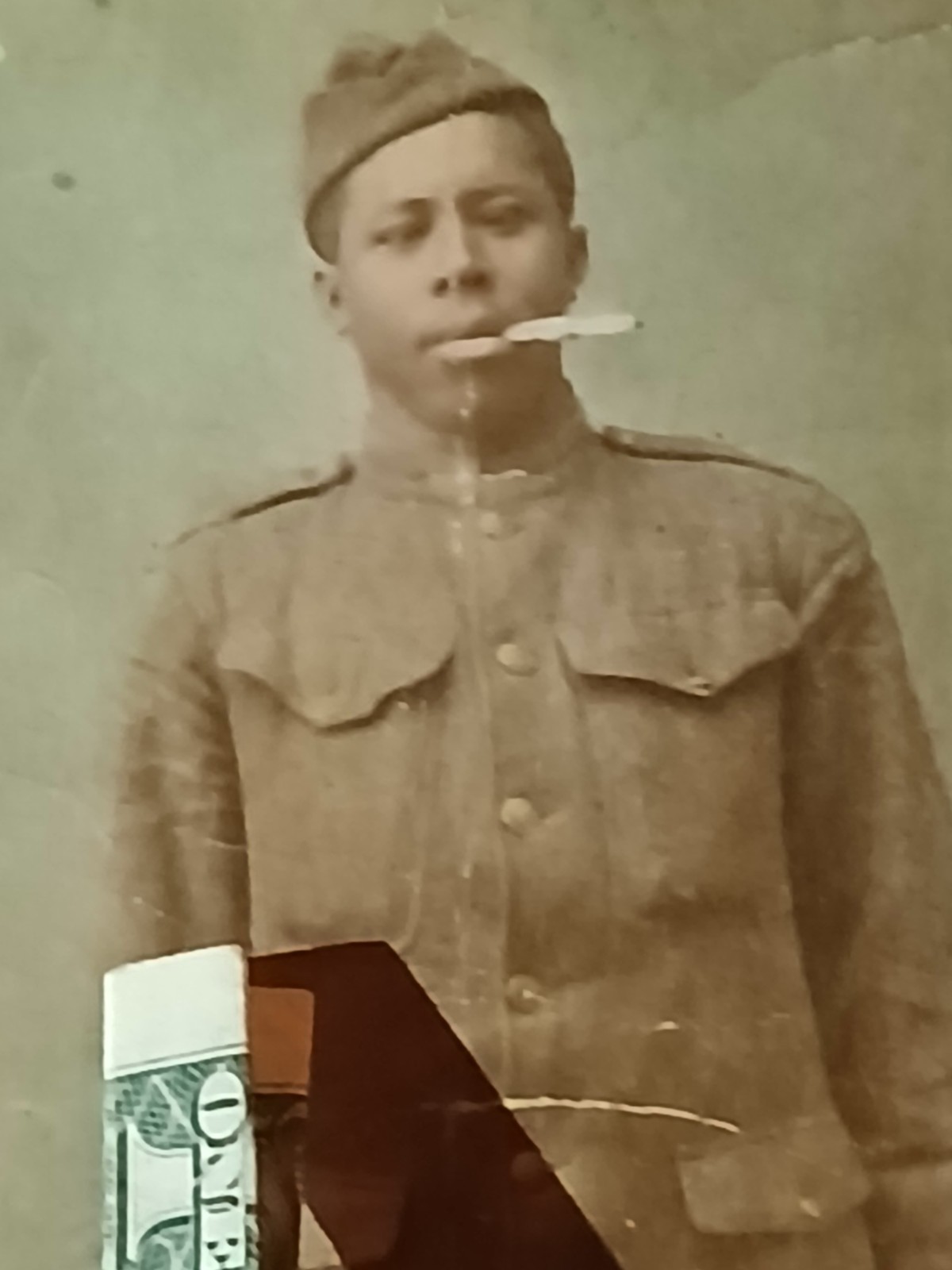 Antique African American*WW1 COLORED SOLDIER * GREENVILLE SOUTH CAROLINA