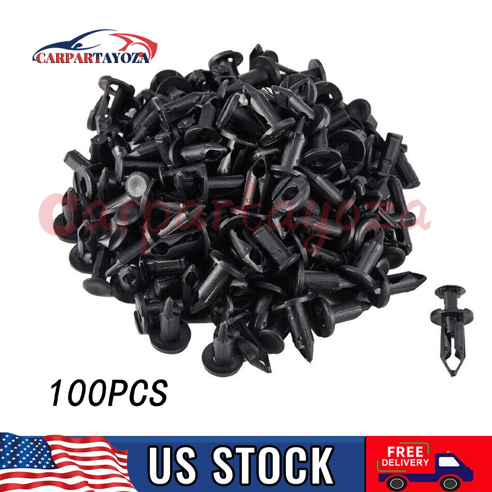 100PCS 8mm Push ATV Fender Clips Body Rivets Fasteners Clamps for Honda Rancher