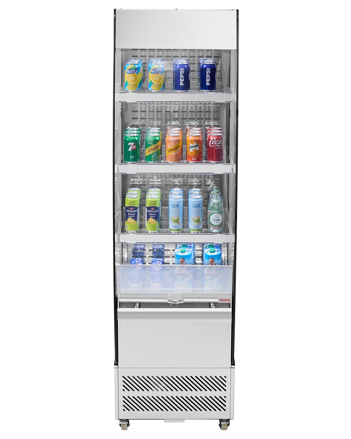 VEVOR Open Air Merchandiser 3-Tier Display Cooler with Air Curtain 7.8cu.ft.