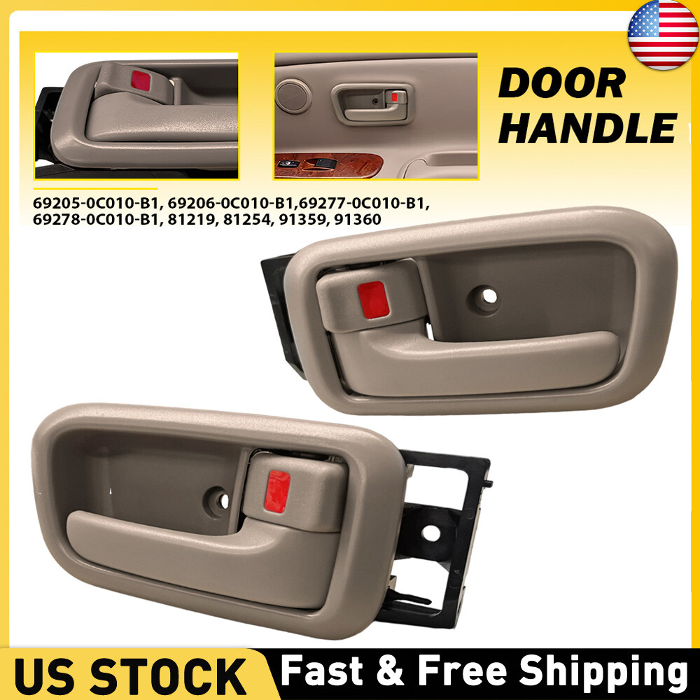 For 2000-2006 Toyota Tundra Pair Front Interior Door Handle Left & Right Beige