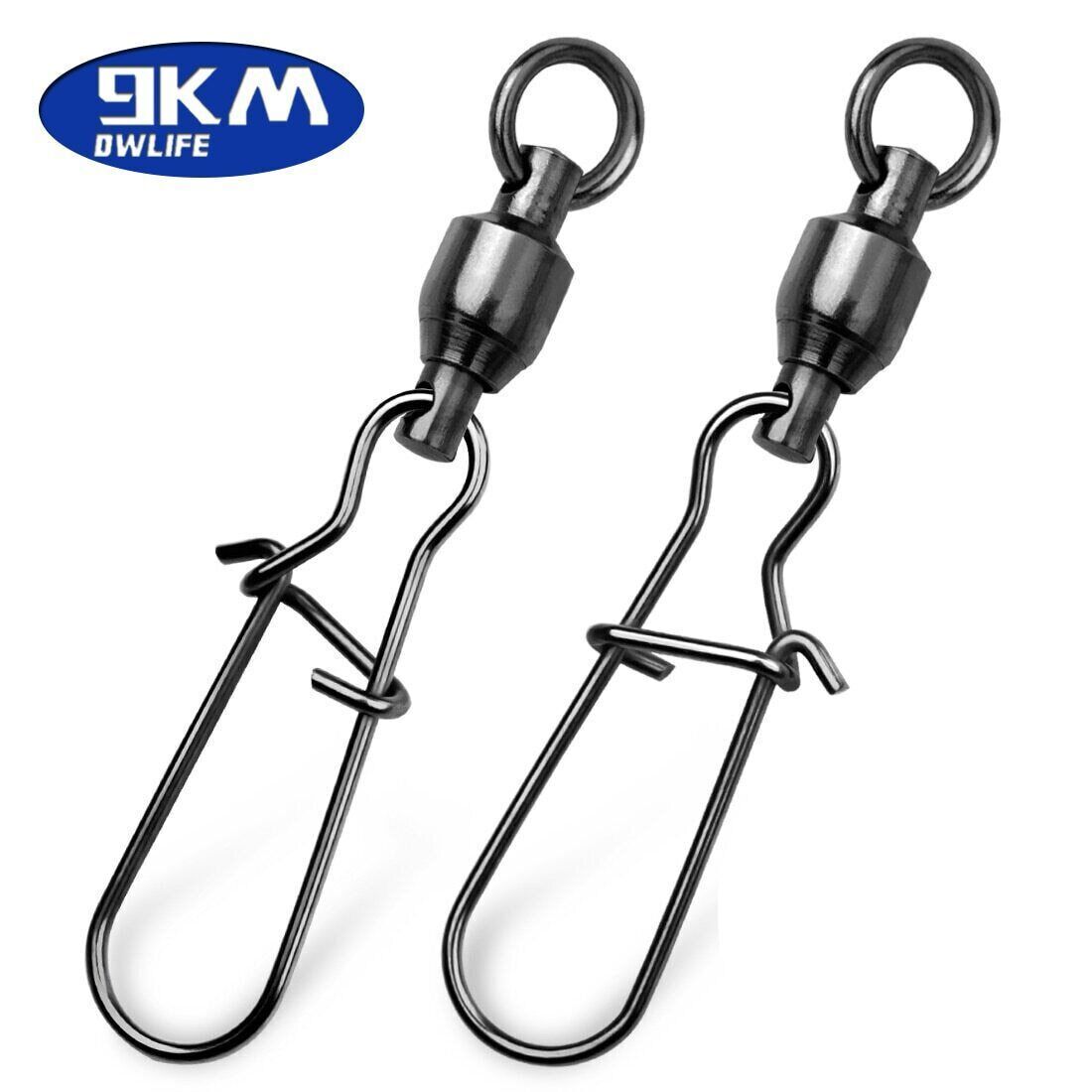 20~100Pcs Ball Bearing Snap Swivels with Crane Duo Lock Snap Tackle 22LB~276LB