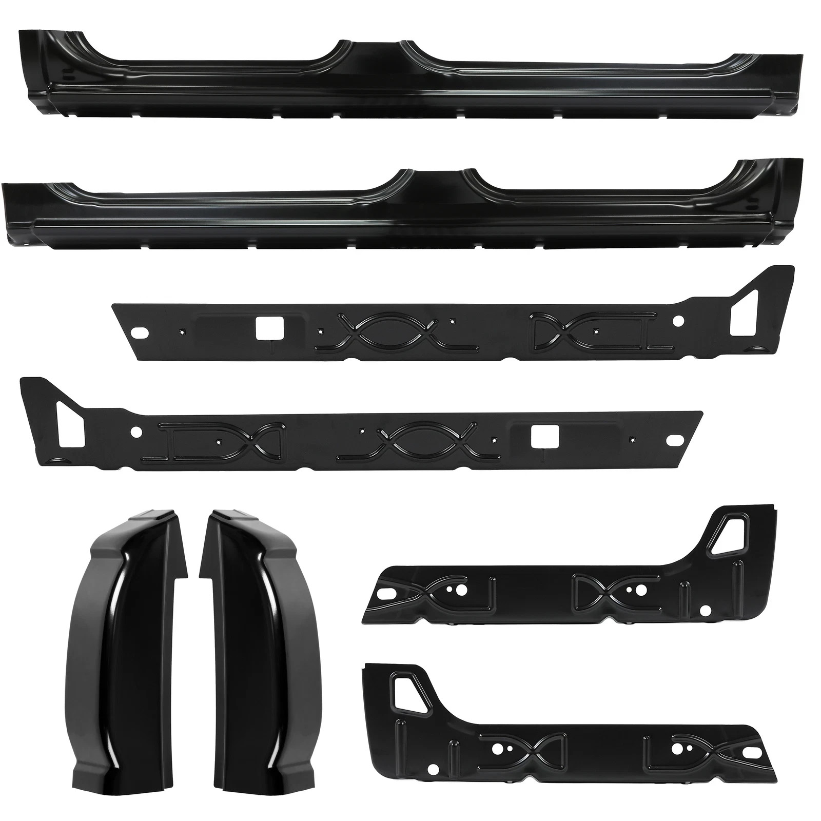 For Silverado Sierra 1500 99-07 Crew Cab Outer& Inner Rocker Panels& Cab Corners