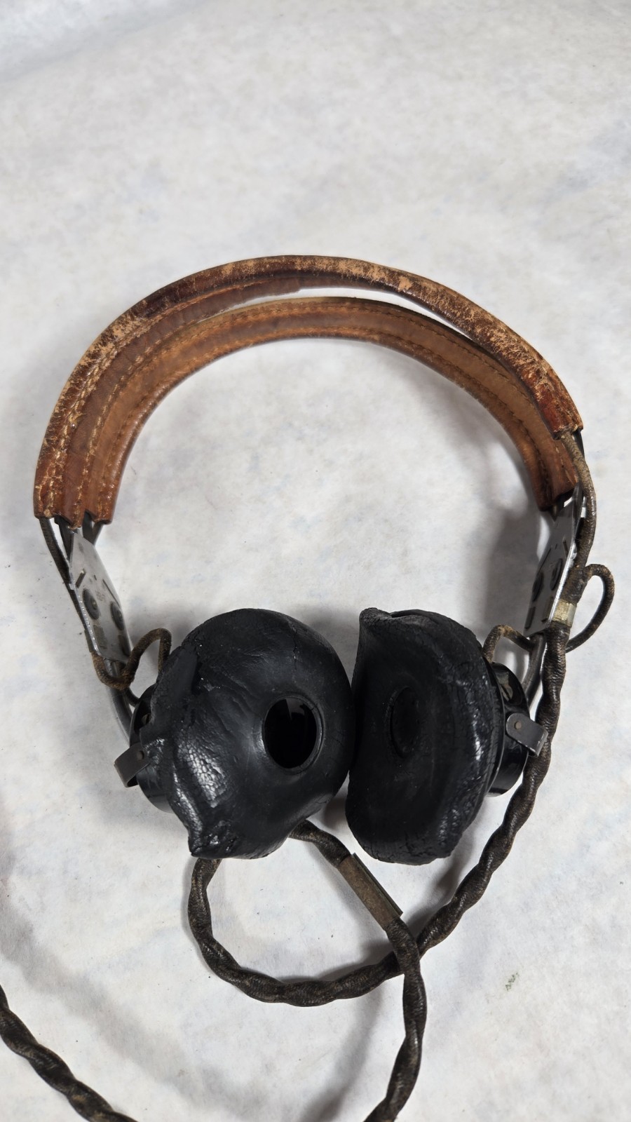 WWII USAAF AAF Pilot ANB-H-1 Receiver Headset HB-7 BEST Mfg Co. NOT TESTED