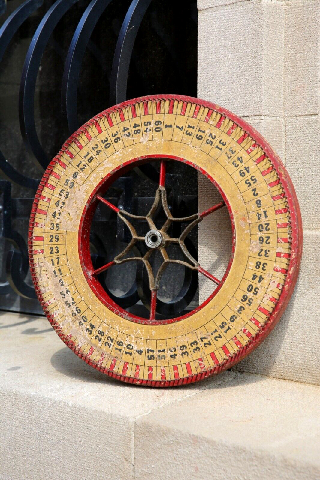 Antique Wood Roulette Gambling Gaming Carnival Wheel Casino Game Vintage Circus