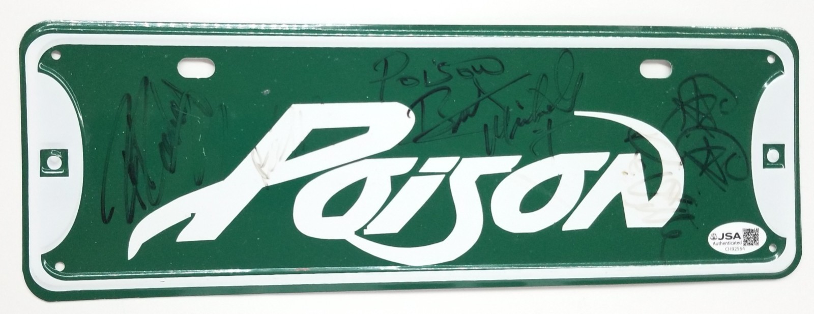 Poison full band hand SIGNED Promo License Plate JSA COA Autograph Bret Michaels