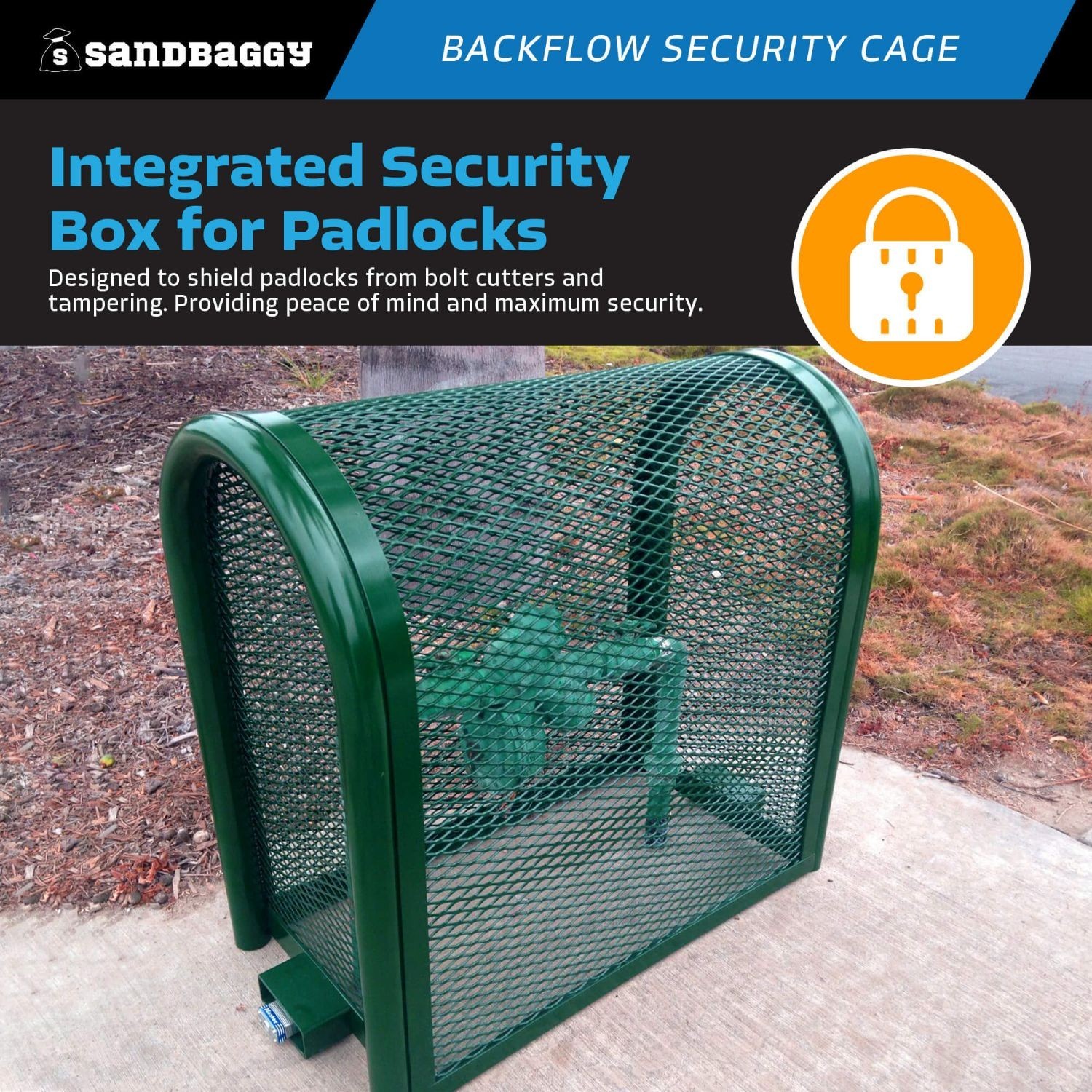 Sandbaggy Durable Backflow Security Cage – Backflow Preventer Enclosure