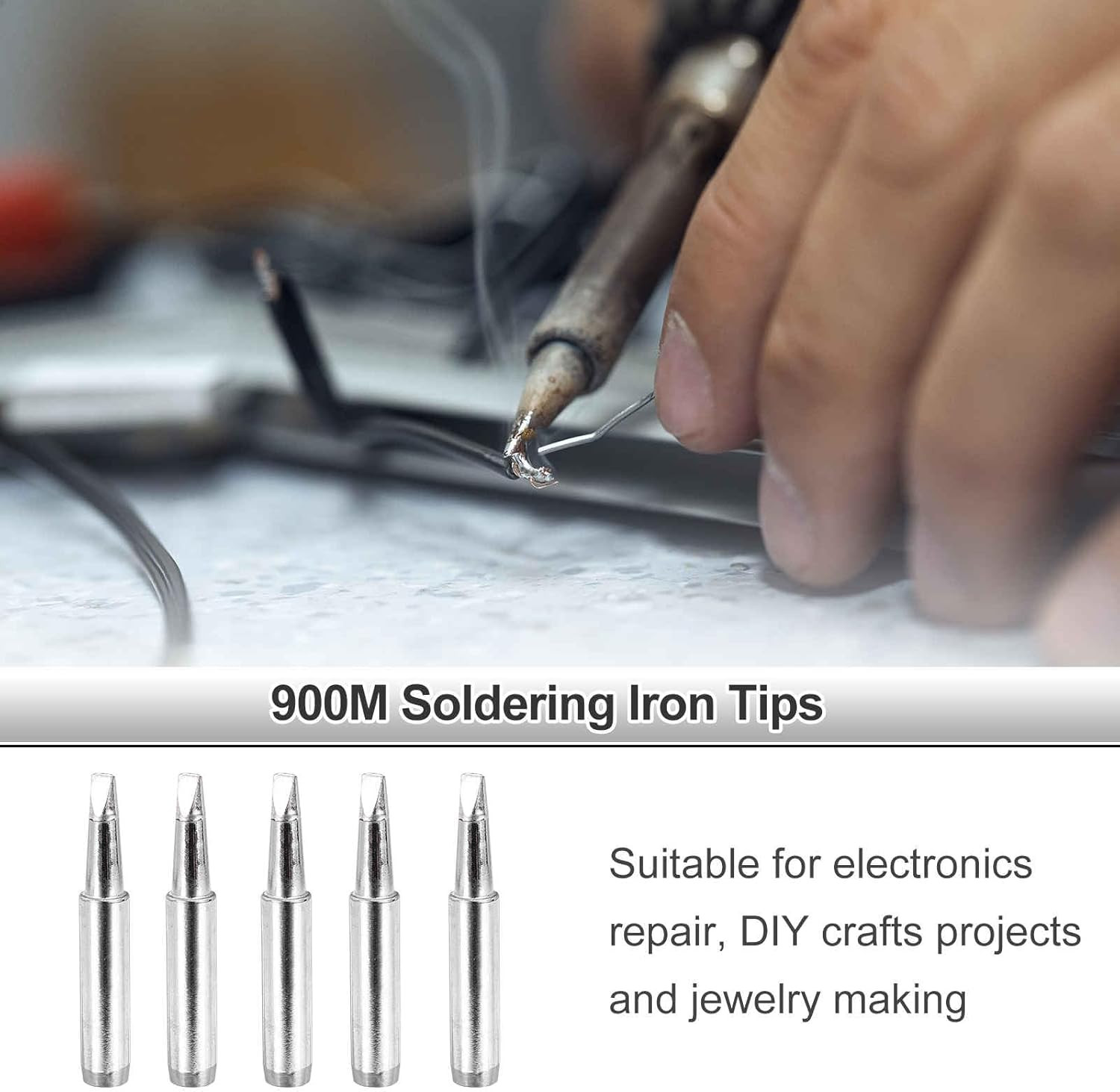 Pack of 10 900M Solder Tips Internally Heated Soldering Tips with Cleaning Sp...