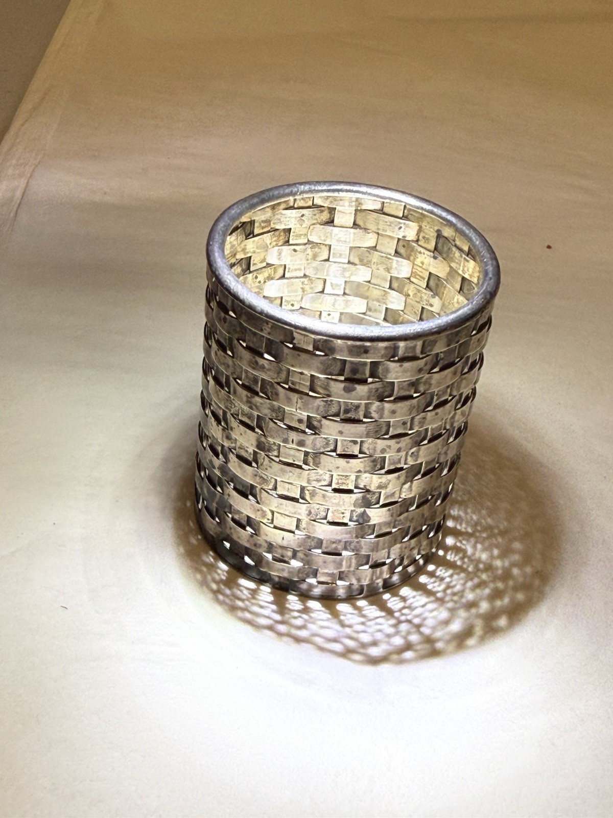 Vintage Tiffany & Co Woven Sterling Silver Toothpick or Trinket Holder 2 in 40gm