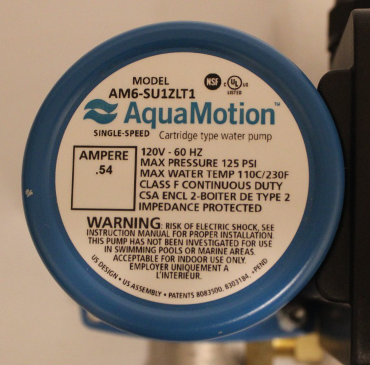 Aquamotion AMH1K-6UVZT1 - For Tankless Water Heaters Without Built-In Pump
