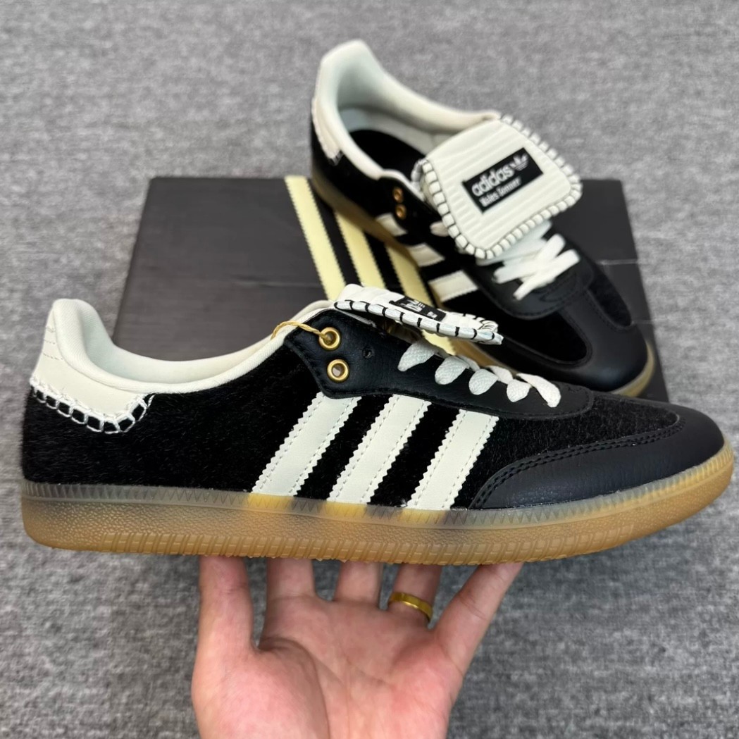 Black WALES BONNER x adidas originals Samba Pony Tonal for US Men's Shoes