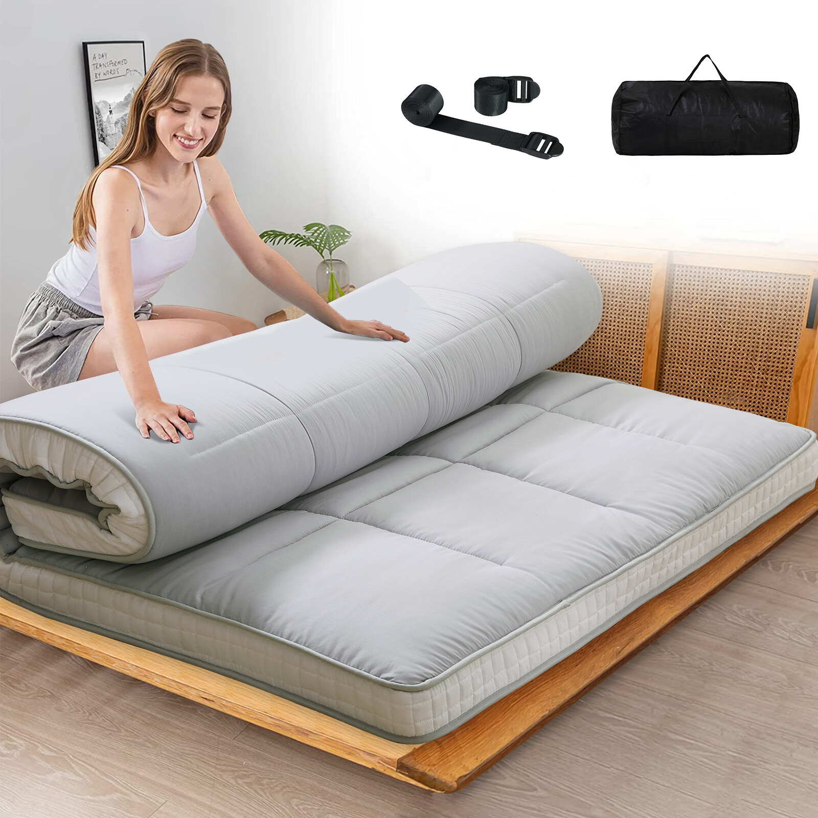 NAIZEA Japanese Floor Mattress Mattress Topper for Back Pain Camp Mattress Mat