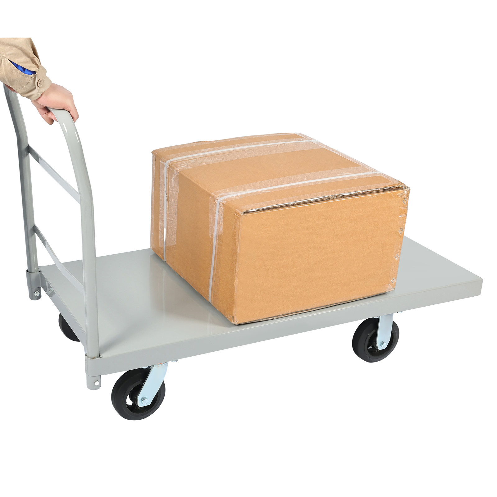 Platform Hand Truck 2000lb Capacity Steel Heavy Duty Flat Dolly Cart W/ Wheels