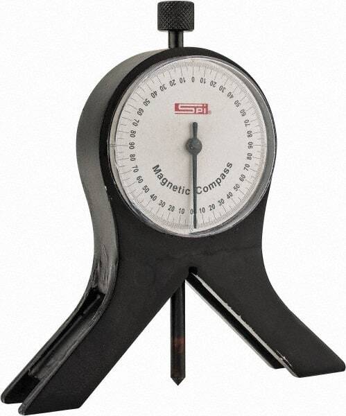 SPI 13-244-9 Magnetic Base Protractor: 5" H x 5" W, Max V Opening: 3-3/16"