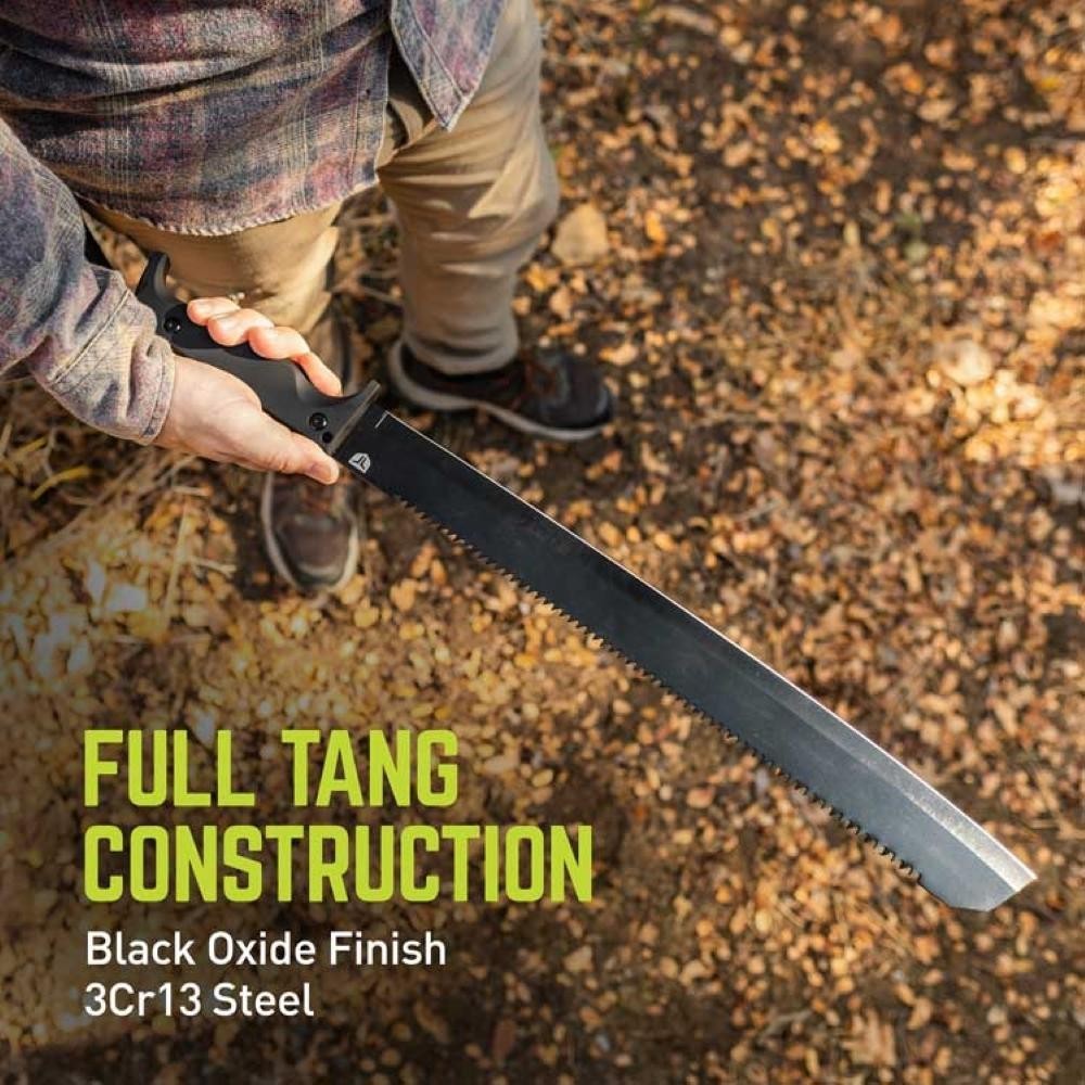 TRUE 17" GOLOK PARANG BLADE MACHETE, 13" RIP CUT SAW BLADE W/SHEATH