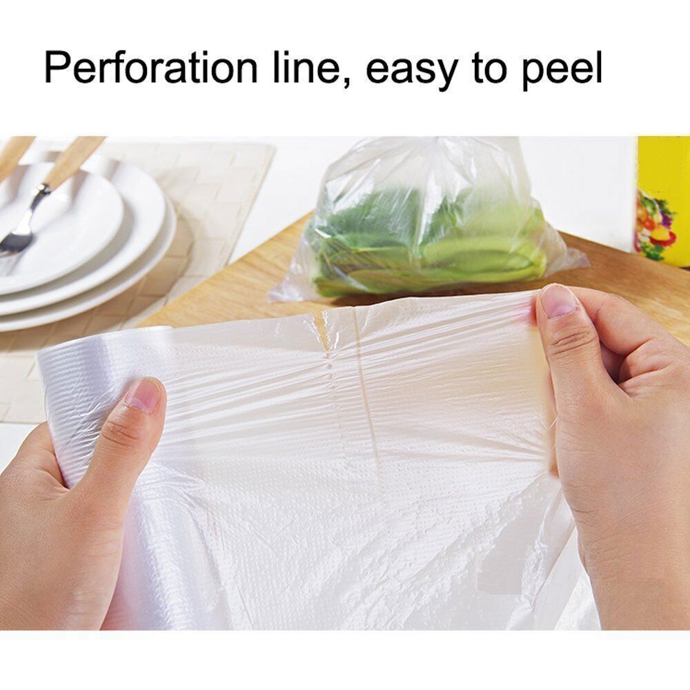 350/400Bags / Roll Clear Plastic Produce Bags On Roll Kitchen Food Storage Fruit