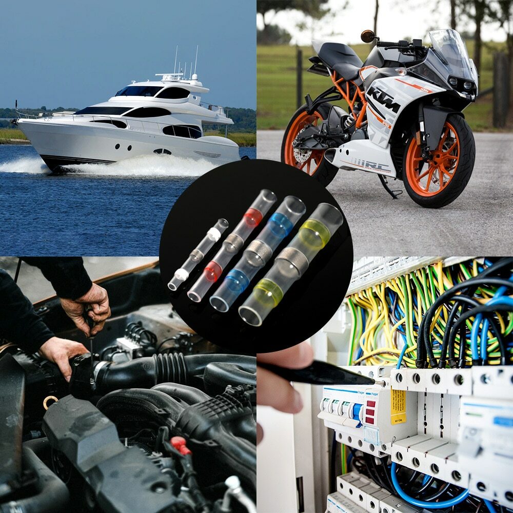 1000X Solder Seal Wire Connectors Butt Terminal Insulated Electrical Wire Splice