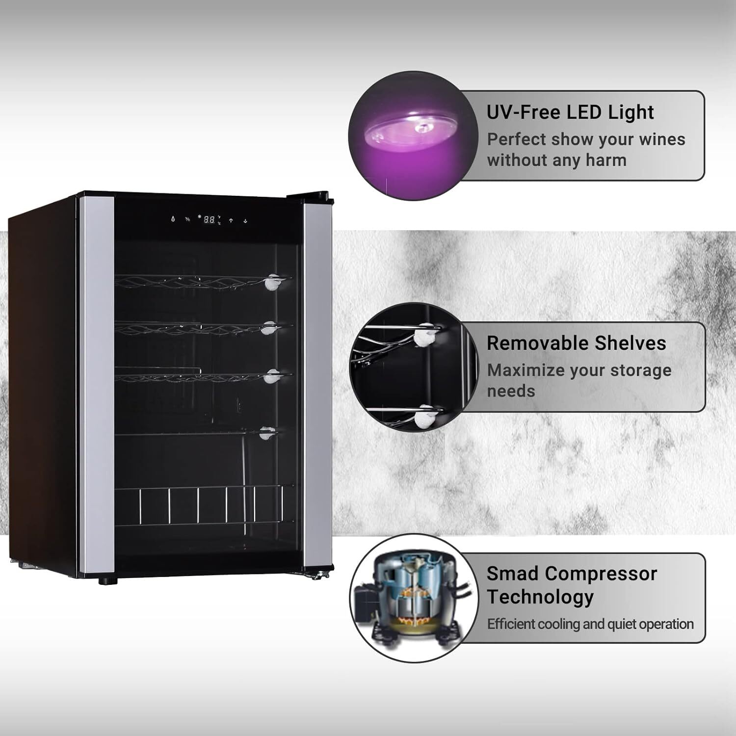 Beer /Wine Cooler Fridge Digital Temperature 19 Bottle-Certified Refurbished