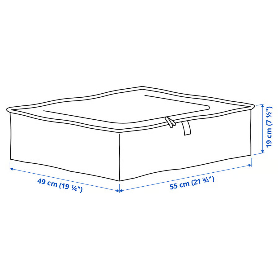 IKEA PÄRKLA Zippered Storage Case/Bag 21 ¾ " x 19 ¼ " x 7 ½ " Under Bed
