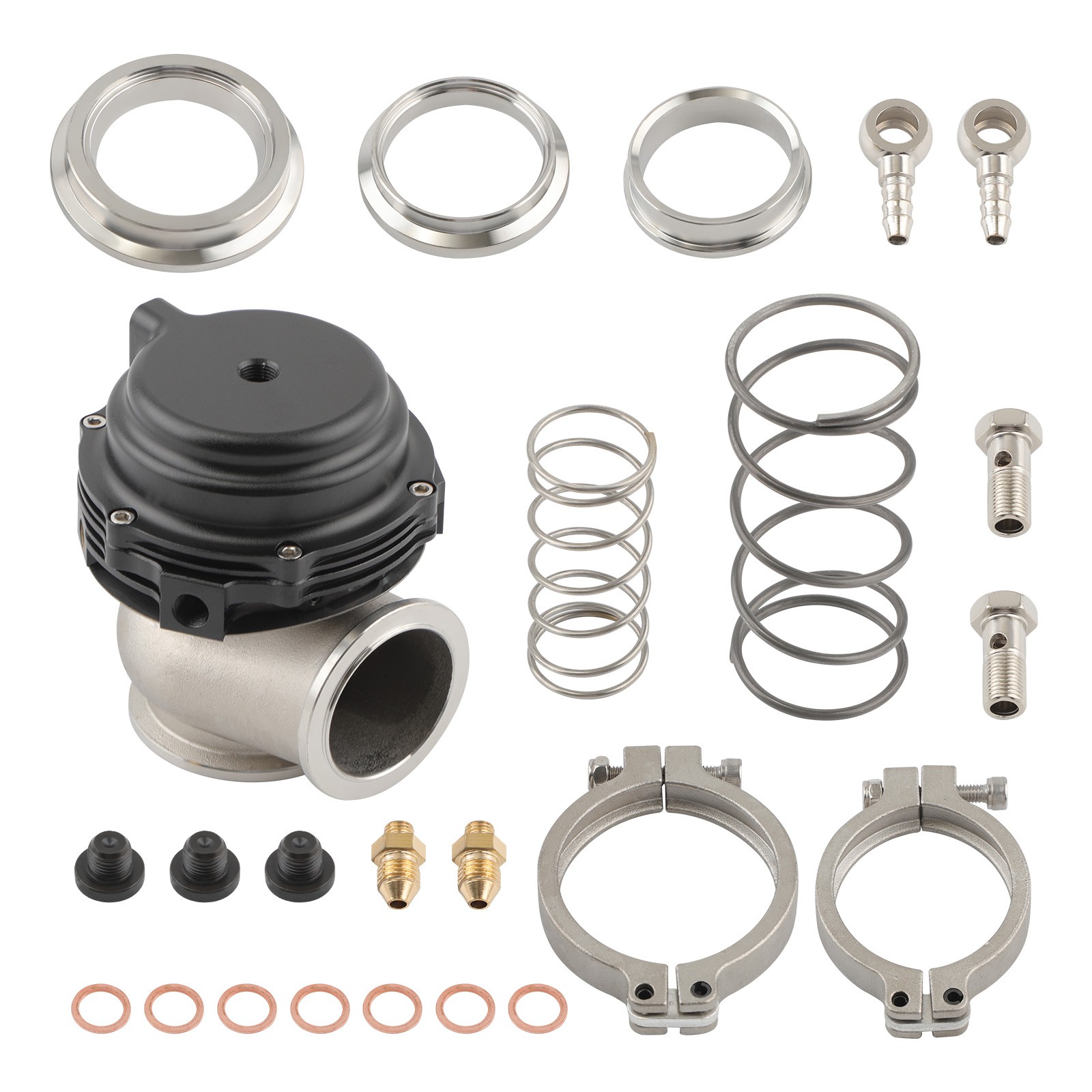 44mm External Wastegate w/ V-Band Flanges (Contains PSI Springs -7PSI/14PSI) 1PC