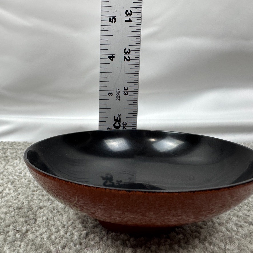 5 Showa Period Wajima-Nuri Owan Serving Bowls 3 Lids & Lacquered Wood Tray Japan