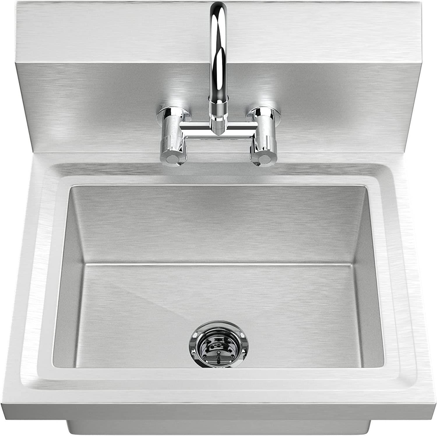 Heavy Duty Commercial Utility Sink Stainless Steel Basin Hand Wash Wall Mount