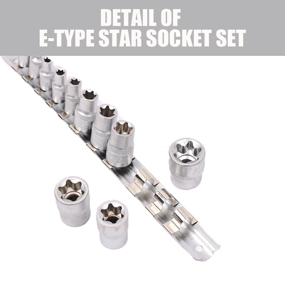 11 pc Torx Star Bit Female E Socket Set Automotive Shop Tools External E4-E20