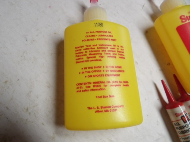 (2)- STARRETT 4 oz Tool & Instrument Oils. & (2)-1/4oz M1 Oil new