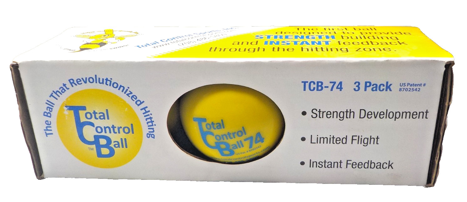 Total Control Ball  TCB- 74 For Baseball & Softball Strength Building 3 Pack