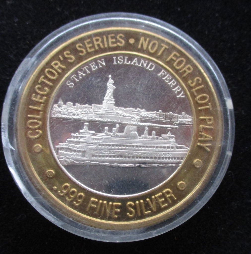Donald Trump Plaza Hotel Casino coin chip .999 silver Staten Island