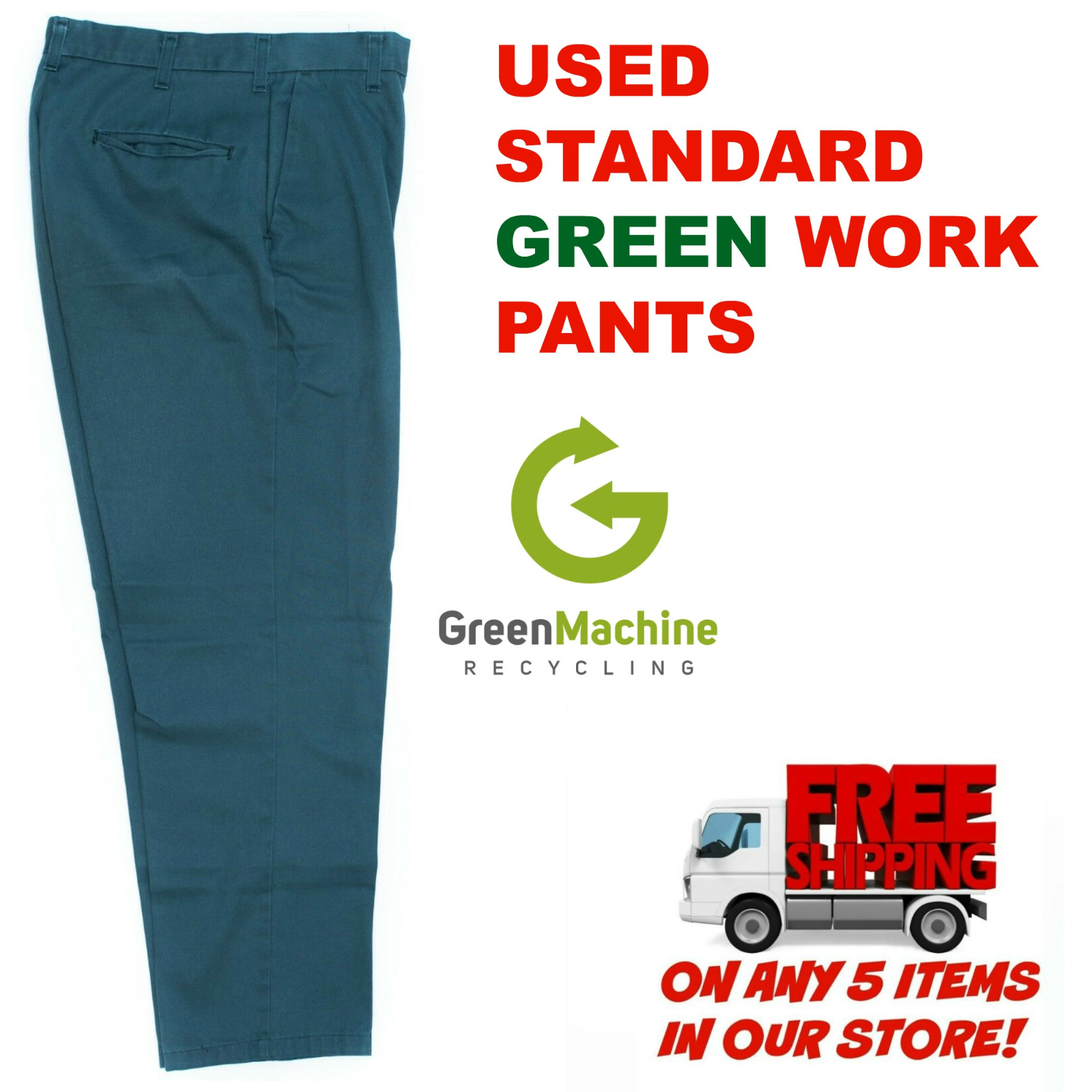 Used Uniform Work Pants Cintas Redkap Unifirst G&K Dickies and others GREEN