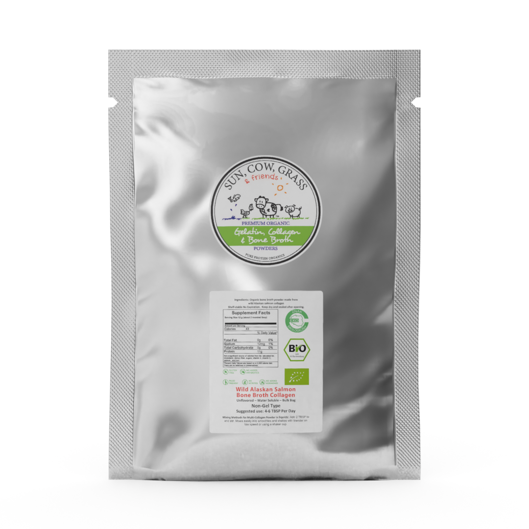 Wild Alaskan Salmon Bone Broth Powder - Pure Protein Organics - Unflavored