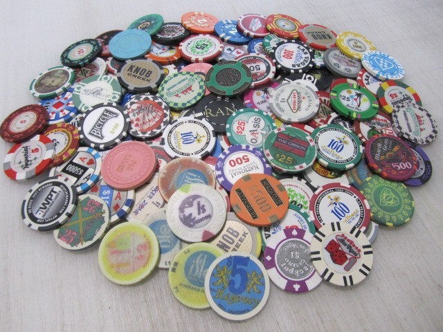100 Casino Gaming Poker Chip Lot Las Vegas $1 New & Used Chipco Paulson Clay