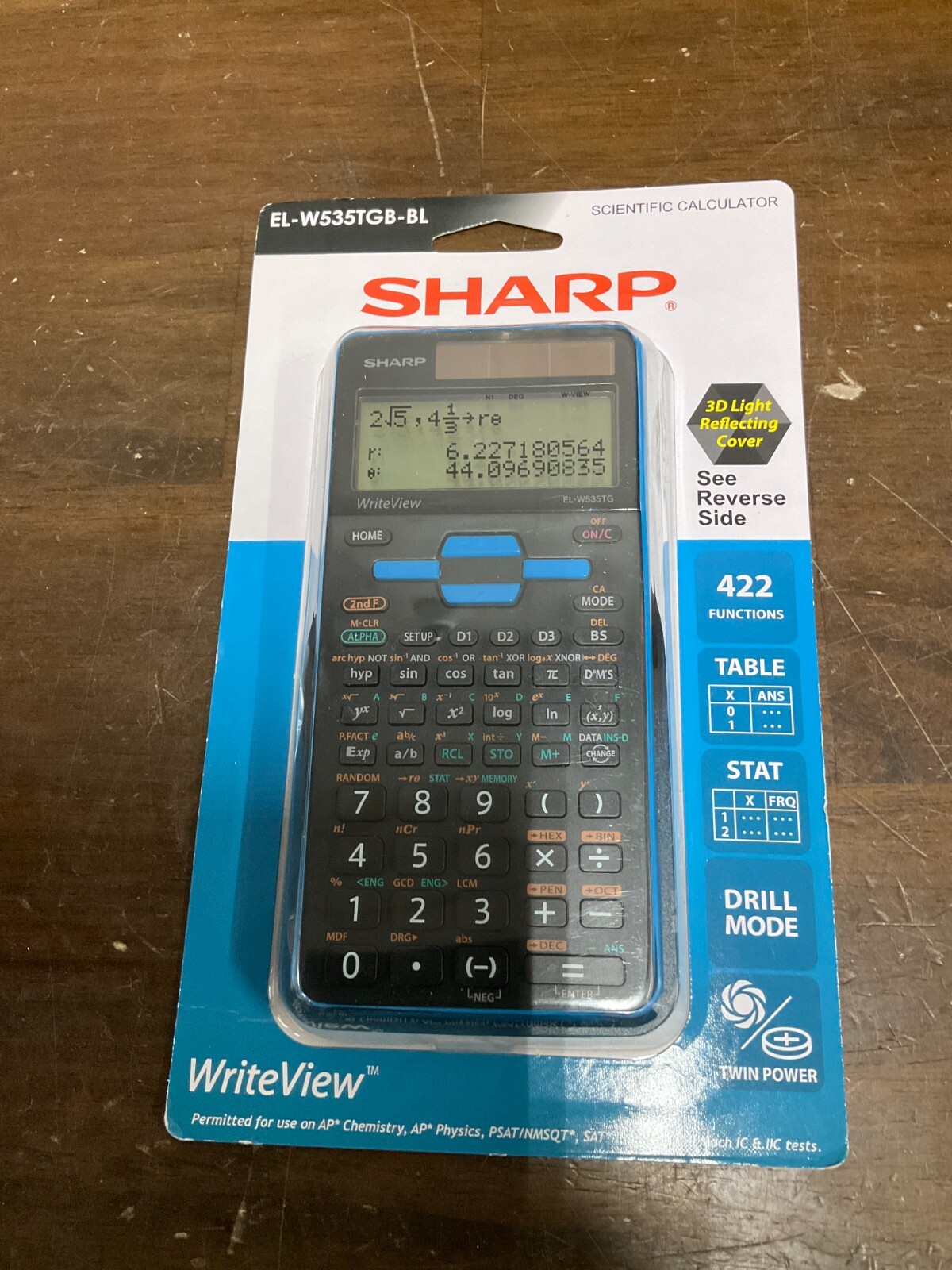Sharp EL-W535TGB-BL Scientific Calculator, 16-Digit LCD 422 Functions SEALED
