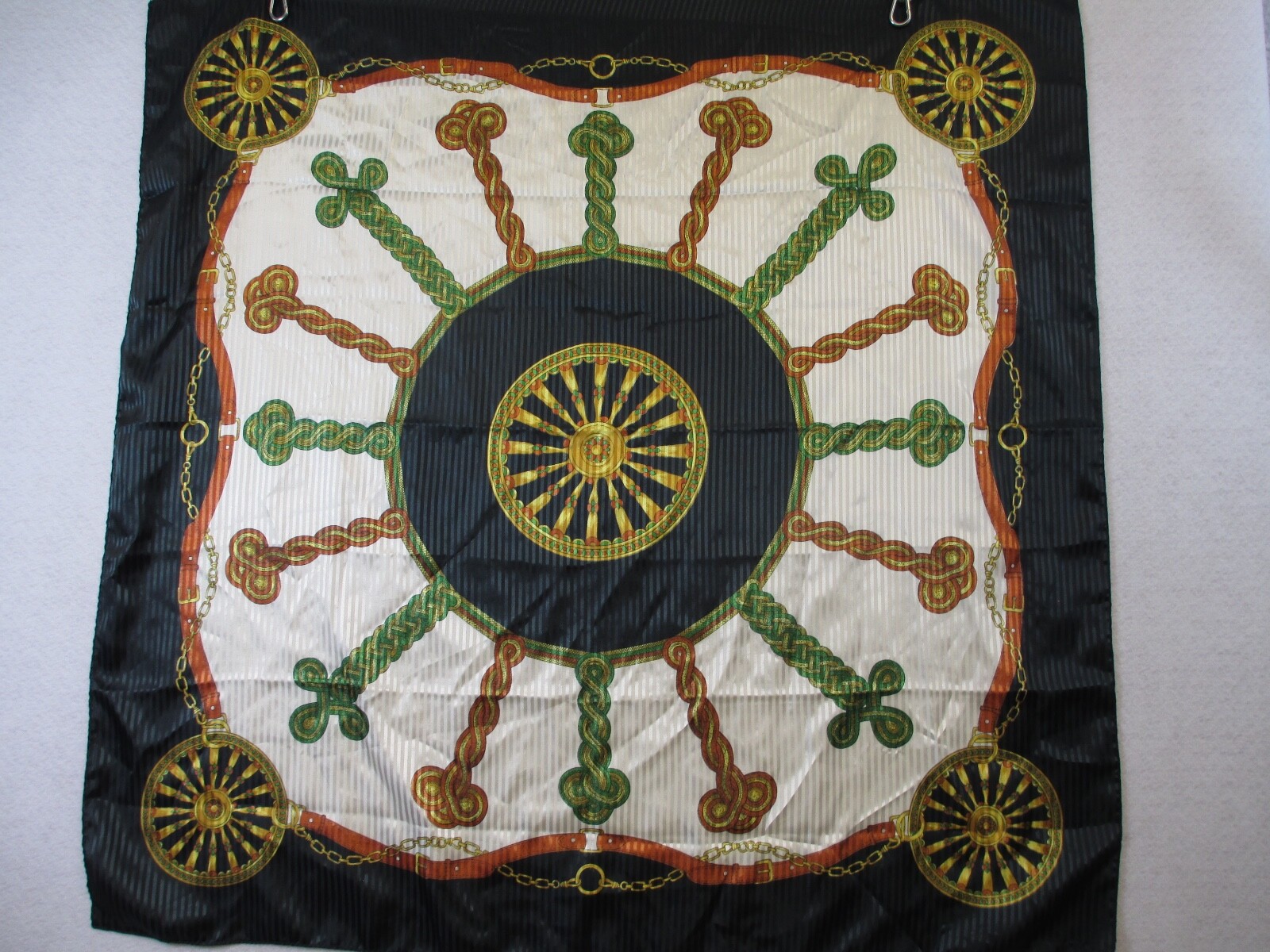 Vintage Celtic style scarf earth tones 33.5"