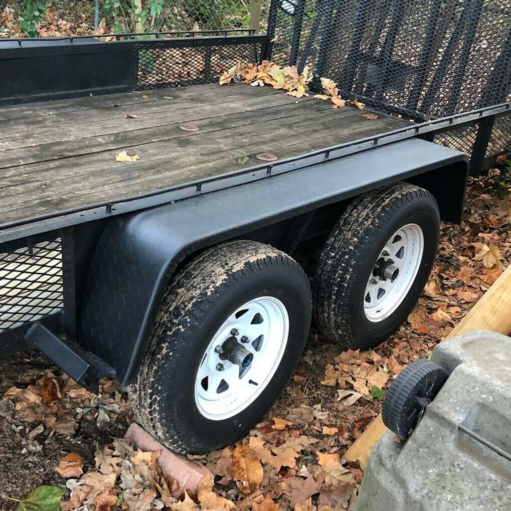 2 Steel Diamond Tread Plate Tandem Axle Trailer Fenders 10" x 72" x 13" Raw
