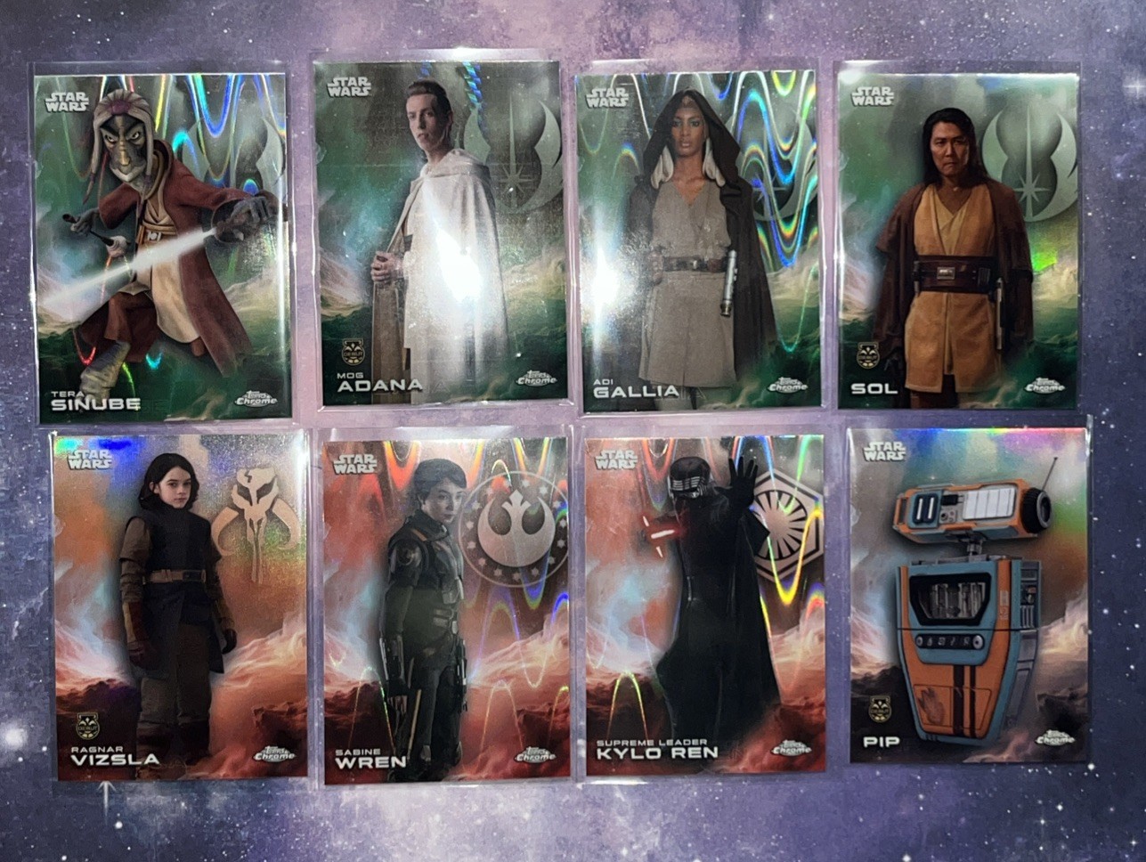 Star Wars*Topps Chrome 2025*Lot of 8*Raywave/Prizm/Refractors*Kylo*Sol*Free Ship