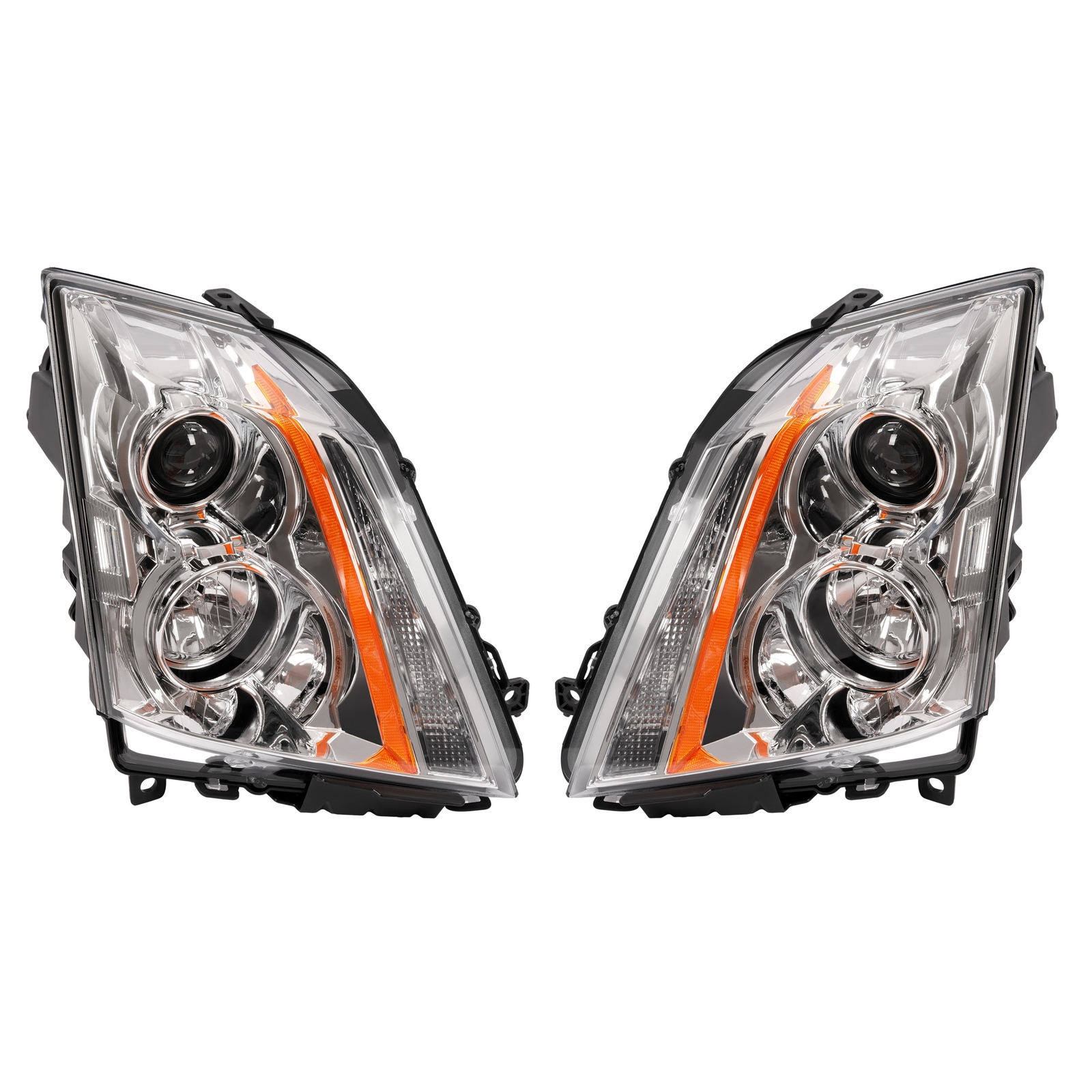 HECASA Halogen Pair Headlight For Cadillac CTS 08-15 Left and Right With Bulbs