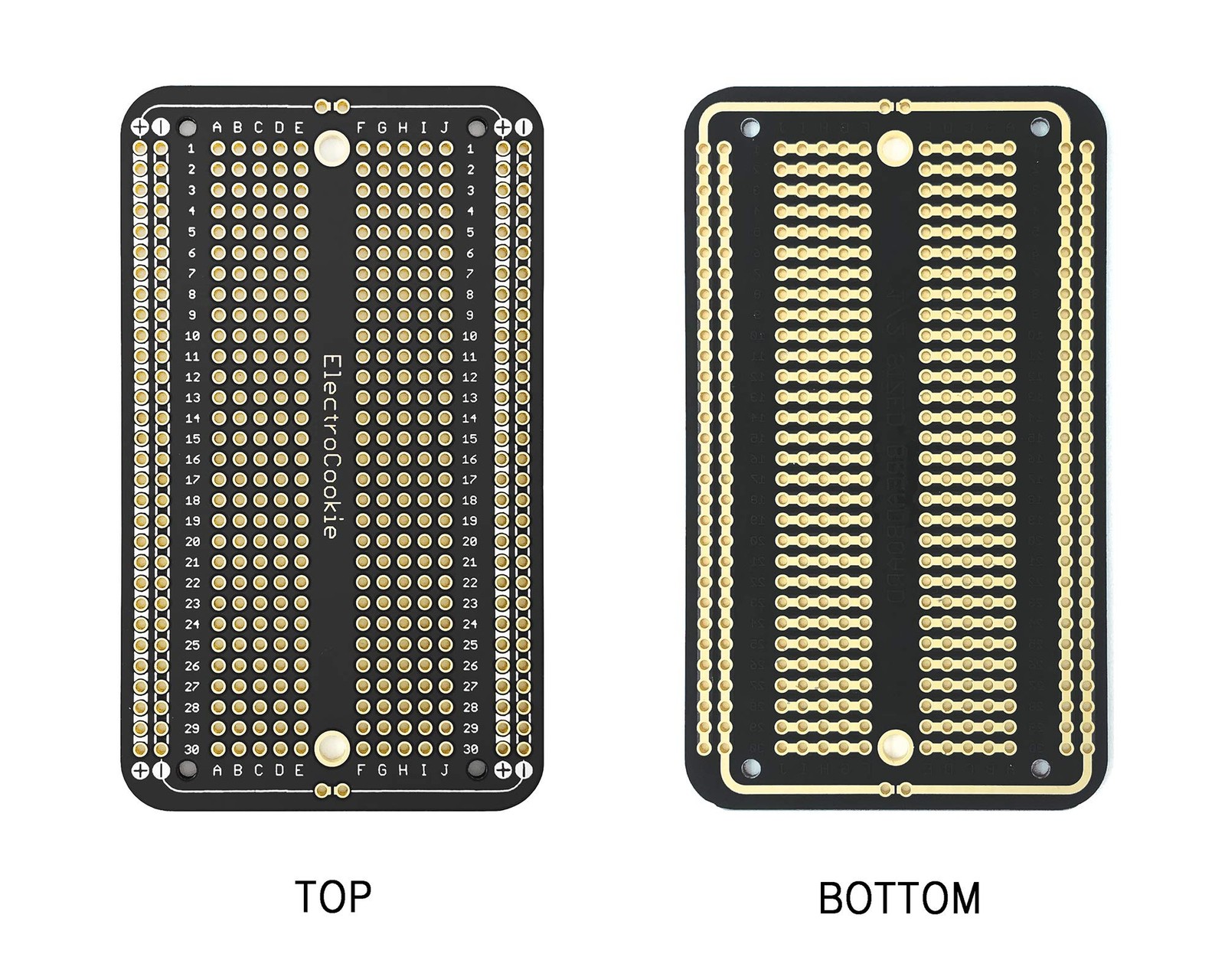 ElectroCookie Prototype PCB Solderable Breadboard for Electronics 2.Black