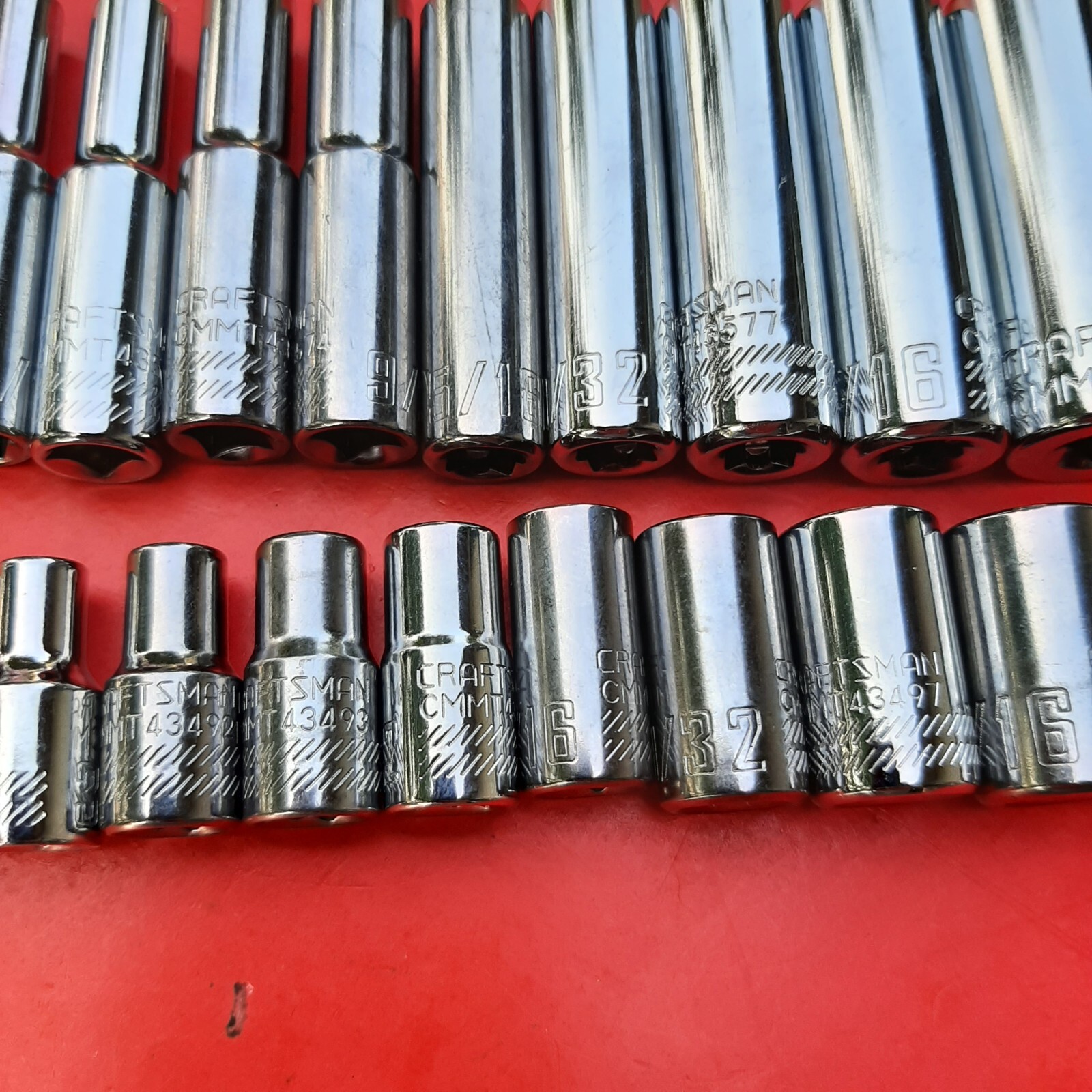 NEW CRAFTSMAN TOOLS 21 Piece 1/4" Drive Deep & Shallow SAE 6 Point Socket Set