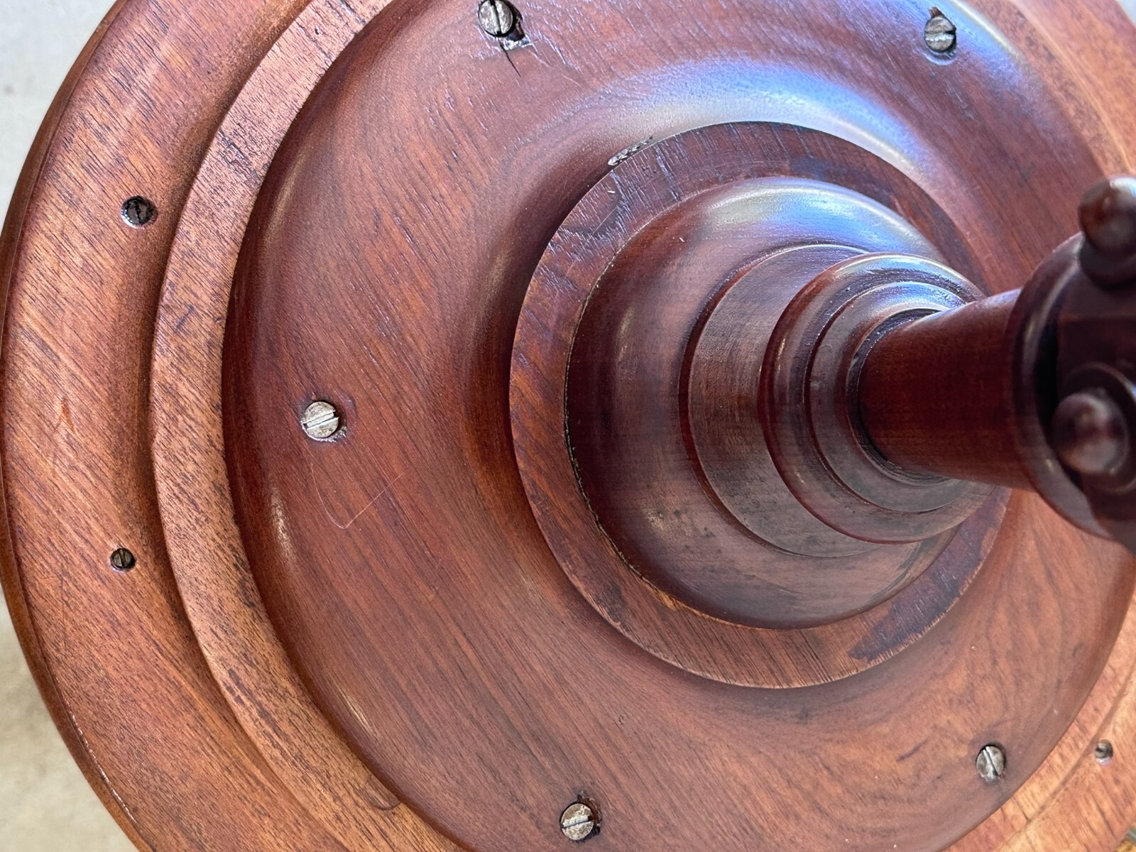 Antique Rennaissance Revival Victorian walnut stand Card Table Pedestal 1870