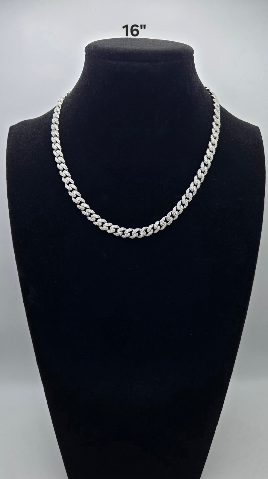 Genuine MOISSANITE Miami Cuban Chain Necklaces 6mm, 925 Sterling Silver, Icey