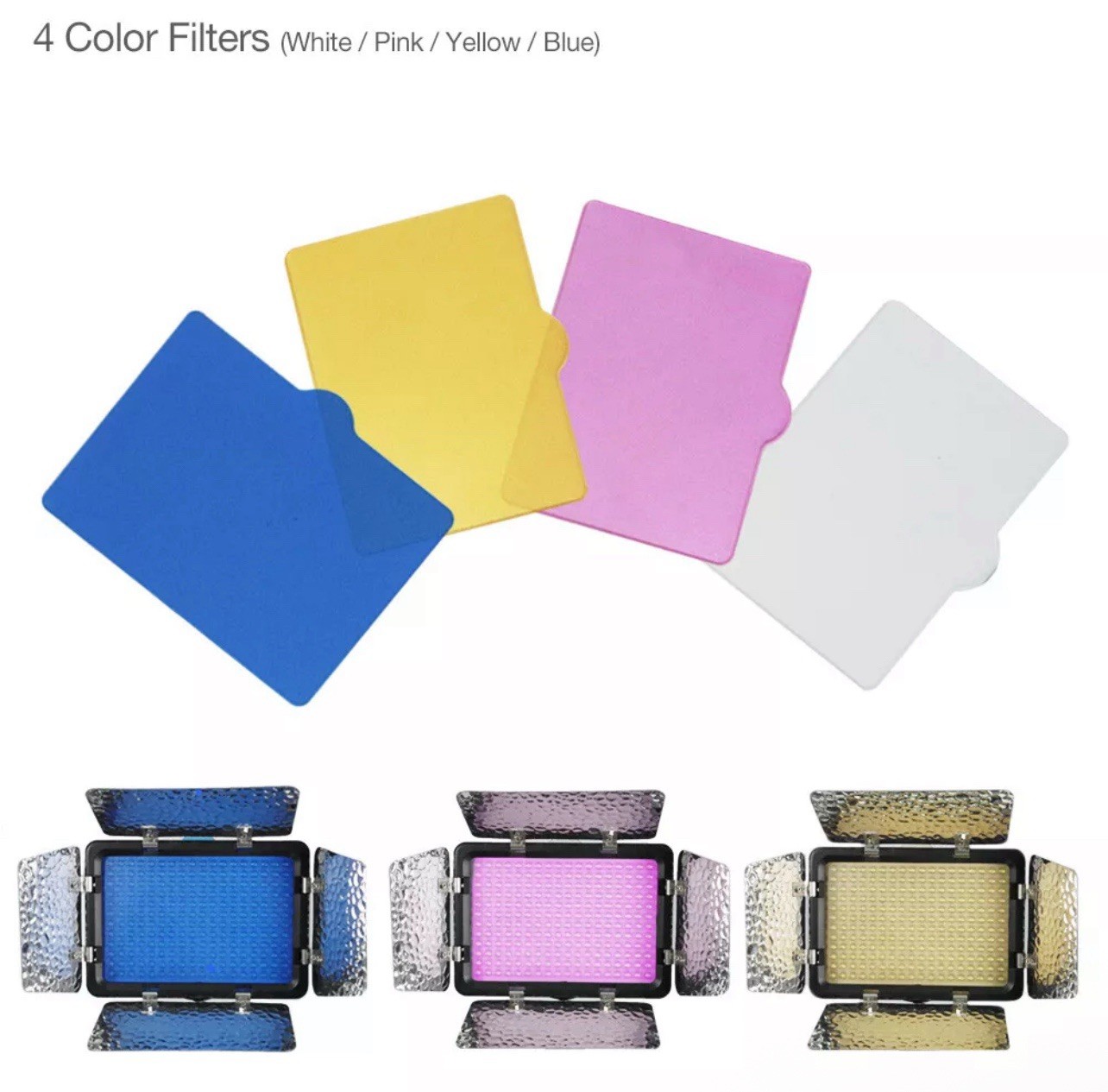 LSP [2-Pack] Video Light 216 LED Lamp Barndoor for Canon Nikon Camera Camcorder