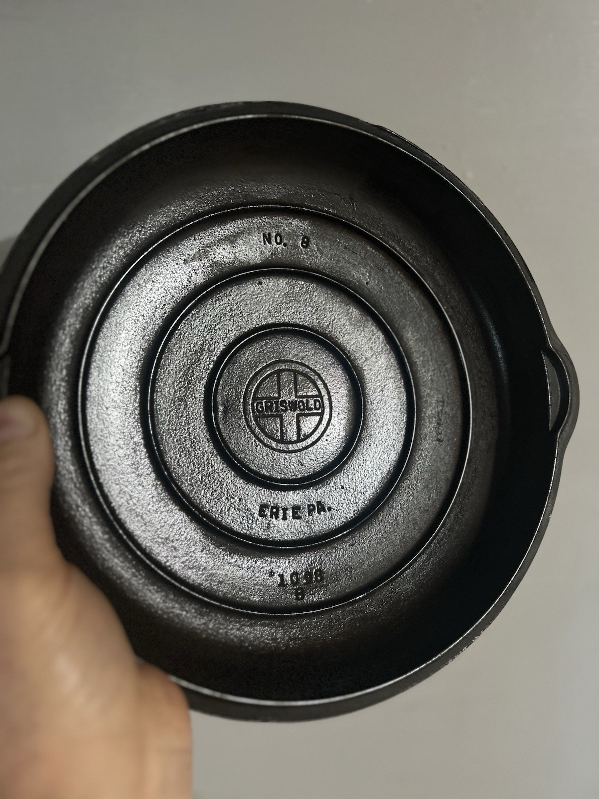 Vintage Griswold #8 Deep Cast Iron Chicken Fryer 777B Skillet w/ 1098B Lid -FLAT